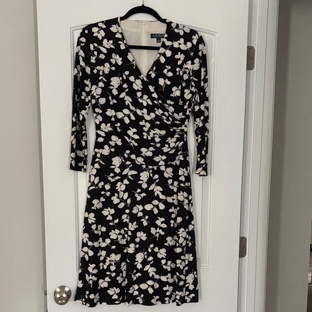 Lauren Ralph Lauren Black and White Floral Dress